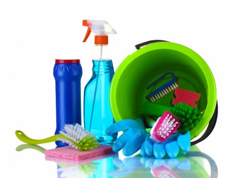 Professional cleaners working in an E1 home interior