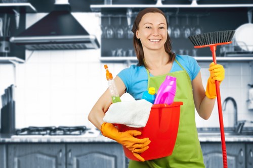 Professional cleaners E1 restoring freshness to a busy interior