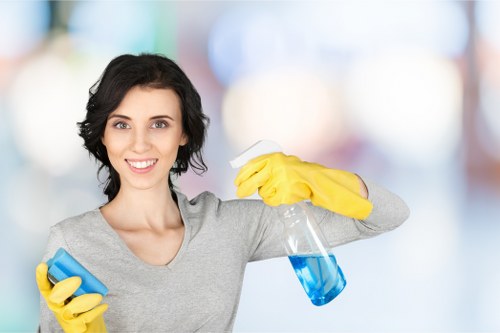 Local office cleaners working in an E1 commercial building